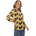 Coffee beans Zip Up Long Sleeve Blouse View3