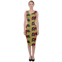 Guarana Fruit Brown Sleeveless Pencil Dress by ConteMonfrey