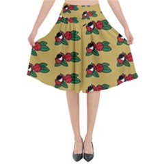 Guarana Fruit Brown Flared Midi Skirt by ConteMonfrey