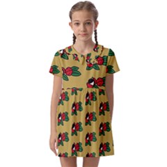 Guarana Fruit Brown Kids  Asymmetric Collar Dress by ConteMonfrey