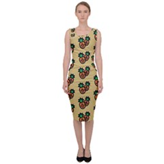 Pastel Pineapple Sleeveless Pencil Dress by ConteMonfrey