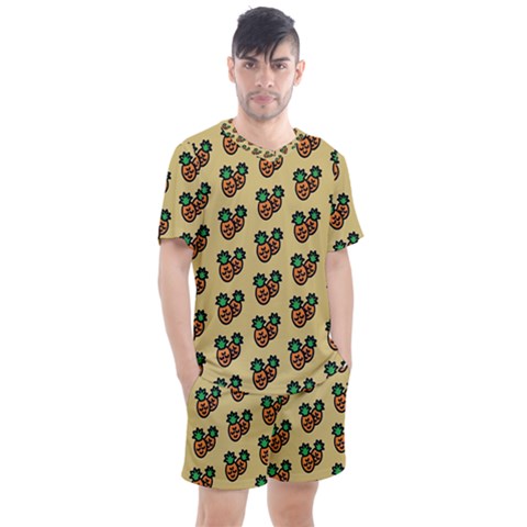 Pastel Pineapple Men s Mesh Tee And Shorts Set by ConteMonfrey