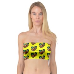 Yellow Background Pineapples Bandeau Top by ConteMonfrey