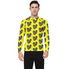 Yellow Background Pineapples Men s Long Sleeve Rash Guard by ConteMonfrey