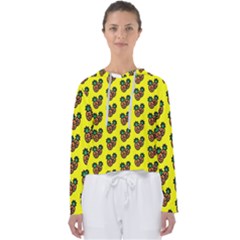 Yellow Background Pineapples Women s Slouchy Sweat by ConteMonfrey