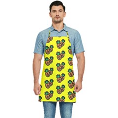 Yellow Background Pineapples Kitchen Apron by ConteMonfrey