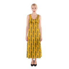 Yellow Lemon Branches Garda Sleeveless Maxi Dress by ConteMonfrey