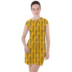 Yellow Lemon Branches Garda Drawstring Hooded Dress by ConteMonfrey