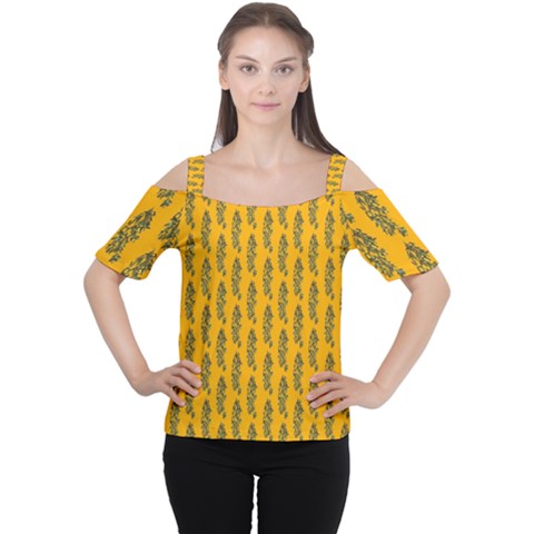 Yellow Lemon Branches Garda Cutout Shoulder Tee by ConteMonfrey