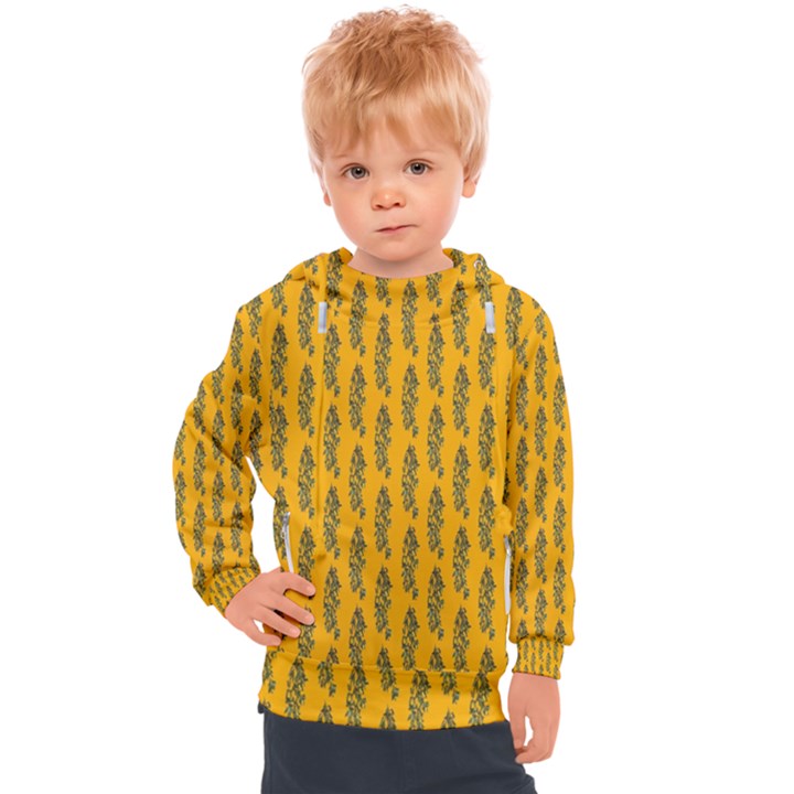 Yellow Lemon Branches Garda Kids  Hooded Pullover