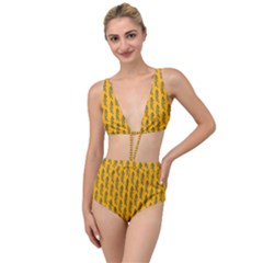 Yellow Lemon Branches Garda Tied Up Two Piece Swimsuit by ConteMonfrey