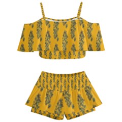 Yellow Lemon Branches Garda Kids  Off Shoulder Skirt Bikini by ConteMonfrey