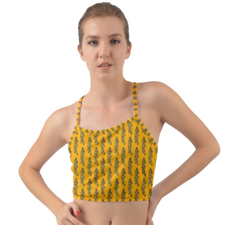 Yellow Lemon Branches Garda Mini Tank Bikini Top