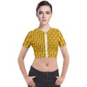 Yellow Lemon Branches Garda Short Sleeve Cropped Jacket View1