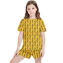 Yellow Lemon Branches Garda Kids  Tee and Sports Shorts Set View1