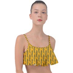 Yellow Lemon Branches Garda Frill Bikini Top by ConteMonfrey