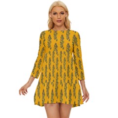 Yellow Lemon Branches Garda Long Sleeve Babydoll Dress by ConteMonfrey