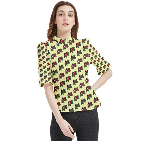 Guarana Fruit Small Frill Neck Blouse by ConteMonfrey