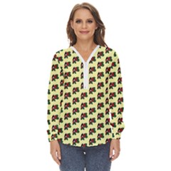 Guarana Fruit Small Zip Up Long Sleeve Blouse