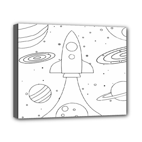 Going To Space - Cute Starship Doodle  Canvas 10  X 8  (stretched) by ConteMonfrey