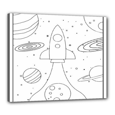 Going To Space - Cute Starship Doodle  Canvas 24  X 20  (stretched) by ConteMonfrey