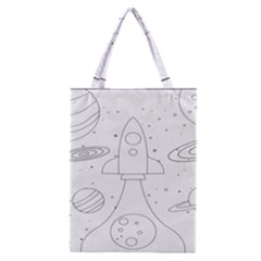 Going To Space - Cute Starship Doodle  Classic Tote Bag by ConteMonfrey