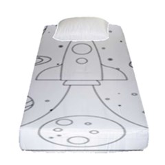 Going To Space - Cute Starship Doodle  Fitted Sheet (single Size) by ConteMonfrey