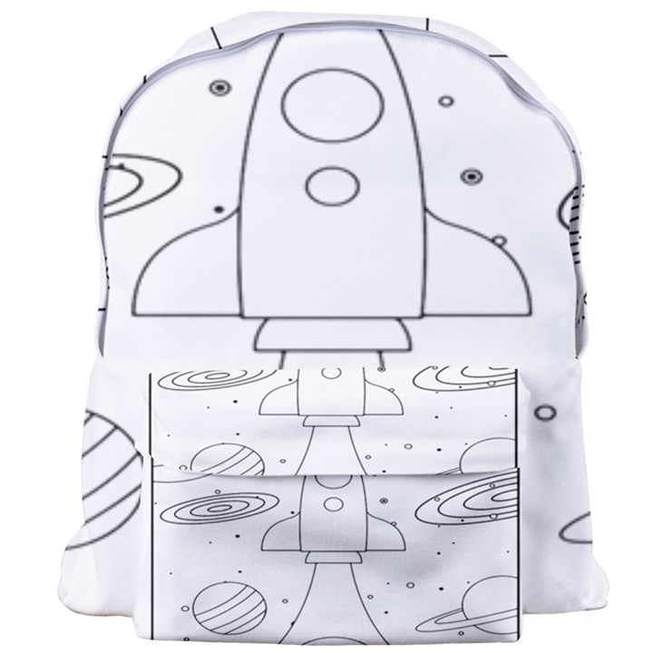 Going To Space - Cute Starship Doodle  Giant Full Print Backpack