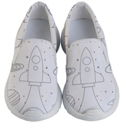 Going To Space - Cute Starship Doodle  Kids Lightweight Slip Ons by ConteMonfrey