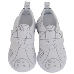 Going To Space - Cute Starship Doodle  Kids  Velcro No Lace Shoes by ConteMonfrey