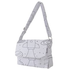 Going To Space - Cute Starship Doodle  Full Print Messenger Bag (s) by ConteMonfrey