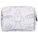 Going To Space - Cute Starship Doodle  Make Up Pouch (Medium) View2