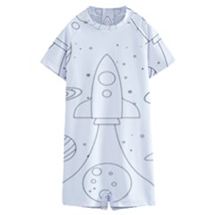 Going To Space - Cute Starship Doodle  Kids  Boyleg Half Suit Swimwear by ConteMonfrey