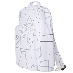 Going To Space - Cute Starship Doodle  Double Compartment Backpack by ConteMonfrey