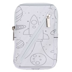 Going To Space - Cute Starship Doodle  Belt Pouch Bag (small) by ConteMonfrey