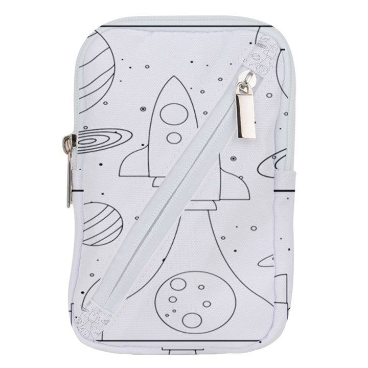 Going To Space - Cute Starship Doodle  Belt Pouch Bag (Small)