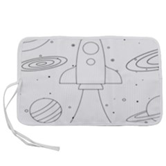 Going To Space - Cute Starship Doodle  Pen Storage Case (m) by ConteMonfrey