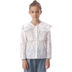 Going To Space - Cute Starship Doodle  Kids  Peter Pan Collar Blouse by ConteMonfrey