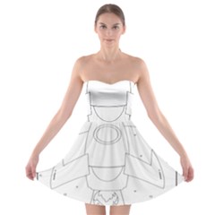 Starship Doodle - Space Elements Strapless Bra Top Dress by ConteMonfrey