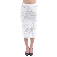 Starship Doodle - Space Elements Midi Pencil Skirt by ConteMonfrey