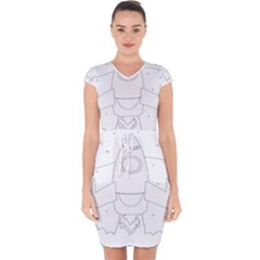 Starship Doodle - Space Elements Capsleeve Drawstring Dress  by ConteMonfrey