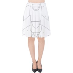 Starship Doodle - Space Elements Velvet High Waist Skirt by ConteMonfrey