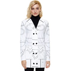 Starship Doodle - Space Elements Button Up Hooded Coat  by ConteMonfrey