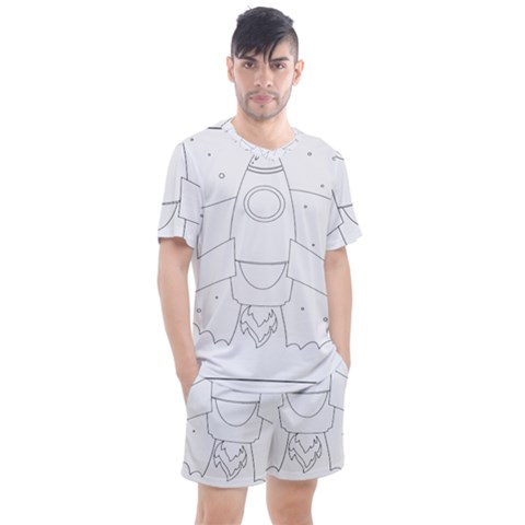 Starship Doodle - Space Elements Men s Mesh Tee And Shorts Set by ConteMonfrey