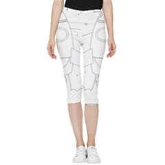 Starship Doodle - Space Elements Inside Out Lightweight Velour Capri Leggings  by ConteMonfrey