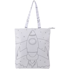 Starship Doodle - Space Elements Double Zip Up Tote Bag by ConteMonfrey