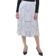 Starship Doodle - Space Elements Classic Velour Midi Skirt  by ConteMonfrey