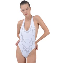 Starship Doodle - Space Elements Backless Halter One Piece Swimsuit by ConteMonfrey