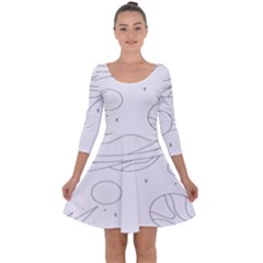 The Cuteness Of Saturn Quarter Sleeve Skater Dress by ConteMonfrey