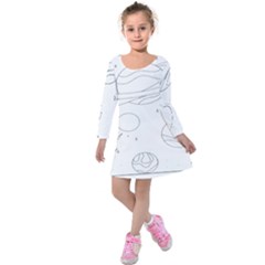 The Cuteness Of Saturn Kids  Long Sleeve Velvet Dress by ConteMonfrey